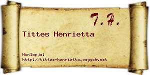 Tittes Henrietta névjegykártya